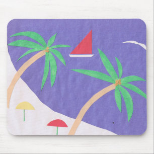 Maus Pad mit Inselszene Mousepad