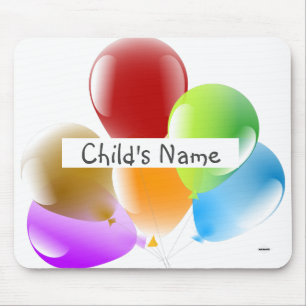 Maus Pad mit Kindername Balloons HAMbWG Mousepad