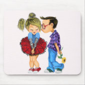 Maus-Pad mit romantischer Couple-Liebe - Kiss Mousepad (Vorne)