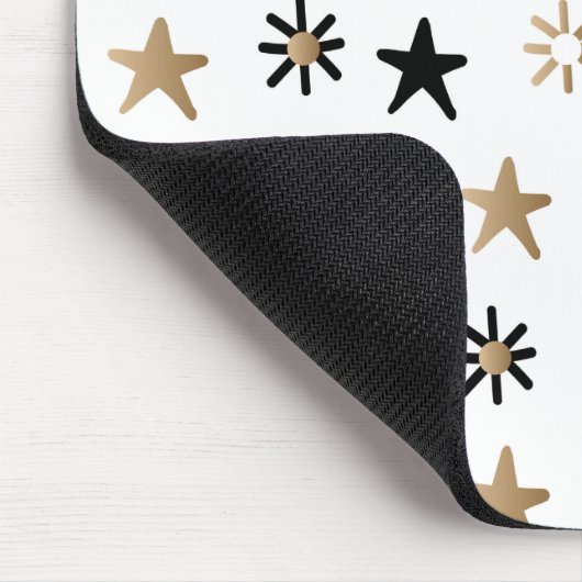 Maus-Pad mit schwarzen und goldenen Sternen Mousepad (Ecke)