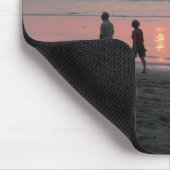 Maus-Pad mit Surfer bei Sonnenuntergang Mousepad (Ecke)