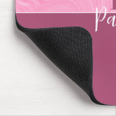 Maus-Pad - Monogramm rosa Marmor zwei Tonne Mousepad (Ecke)