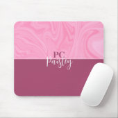 Maus-Pad - Monogramm rosa Marmor zwei Tonne Mousepad (Mit Mouse)