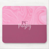 Maus-Pad - Monogramm rosa Marmor zwei Tonne Mousepad (Vorne)