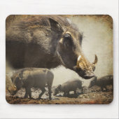 Maus Pad Warthog mit Babys aus Afrika Mousepad (Vorne)