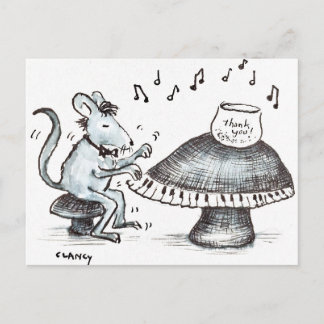 Maus-Pilz-Musiker-Postkarte Postkarte