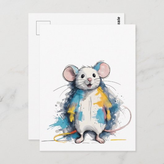 Maus Postkarte (Vorne/Hinten)