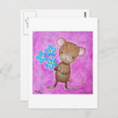 Maus Postkarte Niedliche Maus vergessen Sie mich N (Vorne/Hinten)