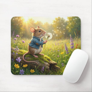 Maus pustet Löwenzahn-Sämlinge weg Mousepad