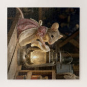 Maus putzt eine alte Laterne Puzzle (Horizontal)