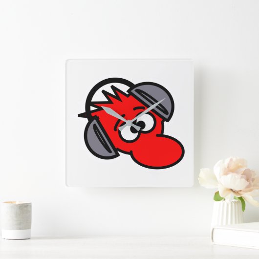 Maus Quadratische Wanduhr (Zuhause)