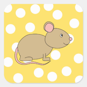 Maus. Quadratischer Aufkleber