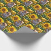 Maus riecht eine Herbstsonnenblume Geschenkpapier (Ecke)