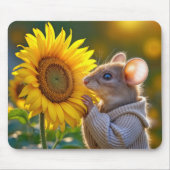 Maus riecht eine Sonnenblume Mousepad (Vorne)