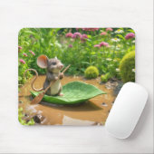 Maus Rudern eines grünen Leaf-Bootes Mousepad (Mit Mouse)