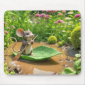 Maus Rudern eines grünen Leaf-Bootes Mousepad (Vorne)