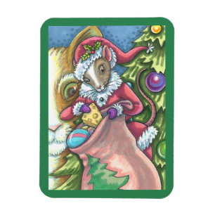 MAUS-SANTA BRINGT GUTEN KATZEN WEIHNACHTSGEGENGESC MAGNET