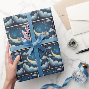 Maus schlafen in einer Wolke Geschenkpapier