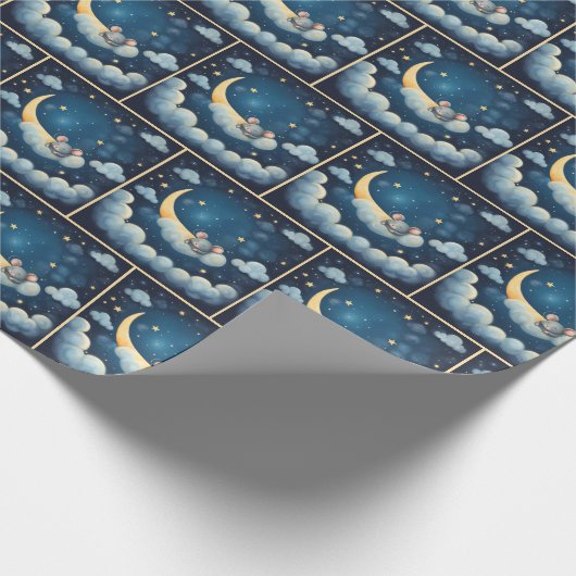 Maus schlafen in einer Wolke Geschenkpapier (Ecke)