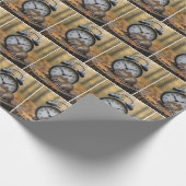 Maus schläft neben einem Wecker Geschenkpapier (Ecke)