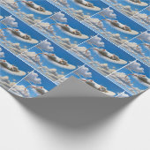 Maus schwebt auf einer Feder Geschenkpapier (Ecke)