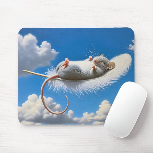Maus schwebt auf einer Feder Mousepad (Mit Mouse)
