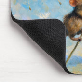Maus schwimmend auf einem flauschigen Leuchter Mousepad (Ecke)