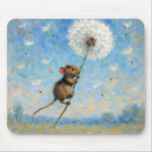 Maus schwimmend auf einem flauschigen Leuchter Mousepad (Vorne)