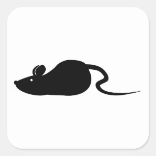 Maus-Silhouette Quadratischer Aufkleber