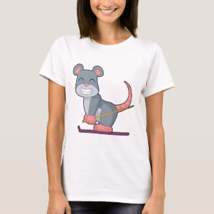 Maus Skifahrer Ski Wintersport T-Shirt
