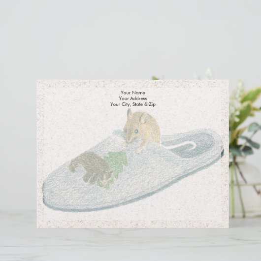 Maus Slipper Briefbogen (Stehend Vorderseite)