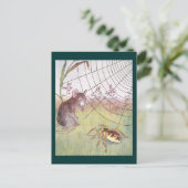 Maus, Spider und Web auf der Wiese Postkarte (Stehend Vorderseite)