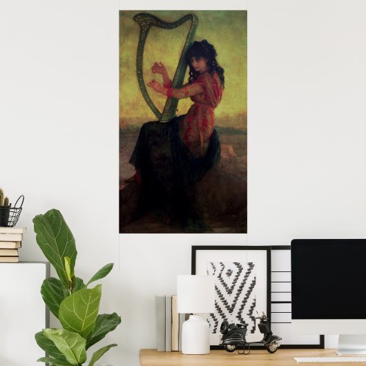 Maus spielt Harfe Poster (Heimbüro)