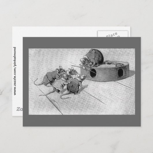 Maus sucht, um die Mausefalle zu deaktivieren Postkarte (Vorne/Hinten)