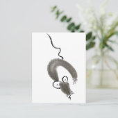 Maus, Sumi-e Postkarte (Stehend Vorderseite)