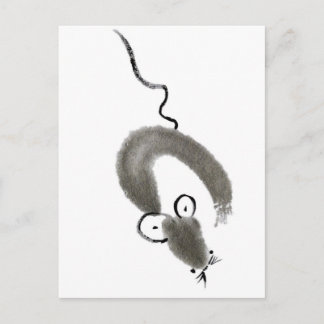 Maus, Sumi-e Postkarte