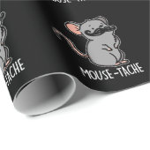 Maus tache Funny Mouse Pun Dark BG Geschenkpapier (Rolleneckpunkt)