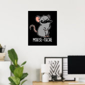 Maus tache Funny Mouse Pun Dark BG Poster (Heimbüro)