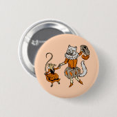 Maus tanzen mit Katze Button (Vorne & Hinten)