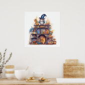 Maus über Büchern 4 Poster (Küche)