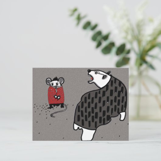 Maus und Bärenotter Postkarte (Stehend Vorderseite)