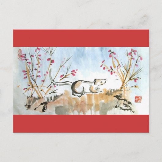 Maus und Berries Postkarte (Vorderseite)