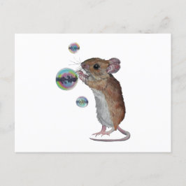 Maus und Blasen Ankündigungspostkarte