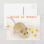Maus und Candy Corns Halloween Postkarte (Vorne/Hinten)