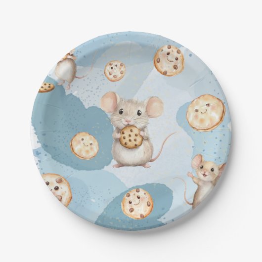 Maus und Cookie Geburtstagsparty Plate Pappteller (Vorderseite)