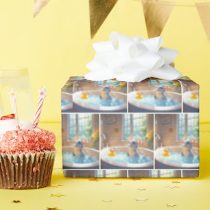 Maus und Ente in Blase im Bad Geschenkpapier