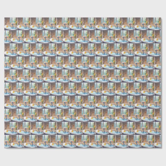 Maus und Ente in Blase im Bad Geschenkpapier (Flach)