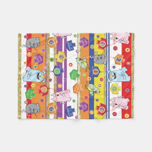 Maus und Freunde Hanukkah Fleece Blanket (Vorderseite (Horizontal))