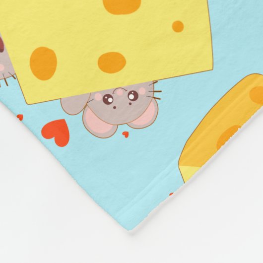 Maus und Käse Fleecedecke (Ecke)
