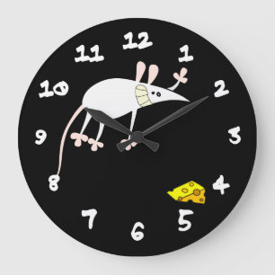 Maus und Käse Große Wanduhr